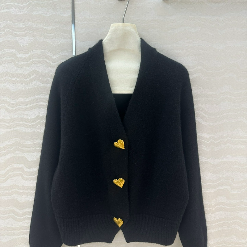 Liu Wen vintage love button cashmere